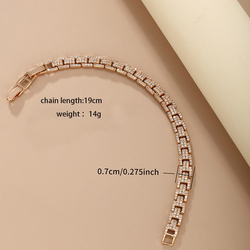 European and American Metallic Luxury Zircon Bracelet - Simple & Stylish Jewelry