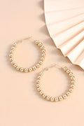 Gold Beads Hoop Earrings