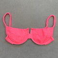 Neon Pink Flamingo Textured Panneled Bikini Top