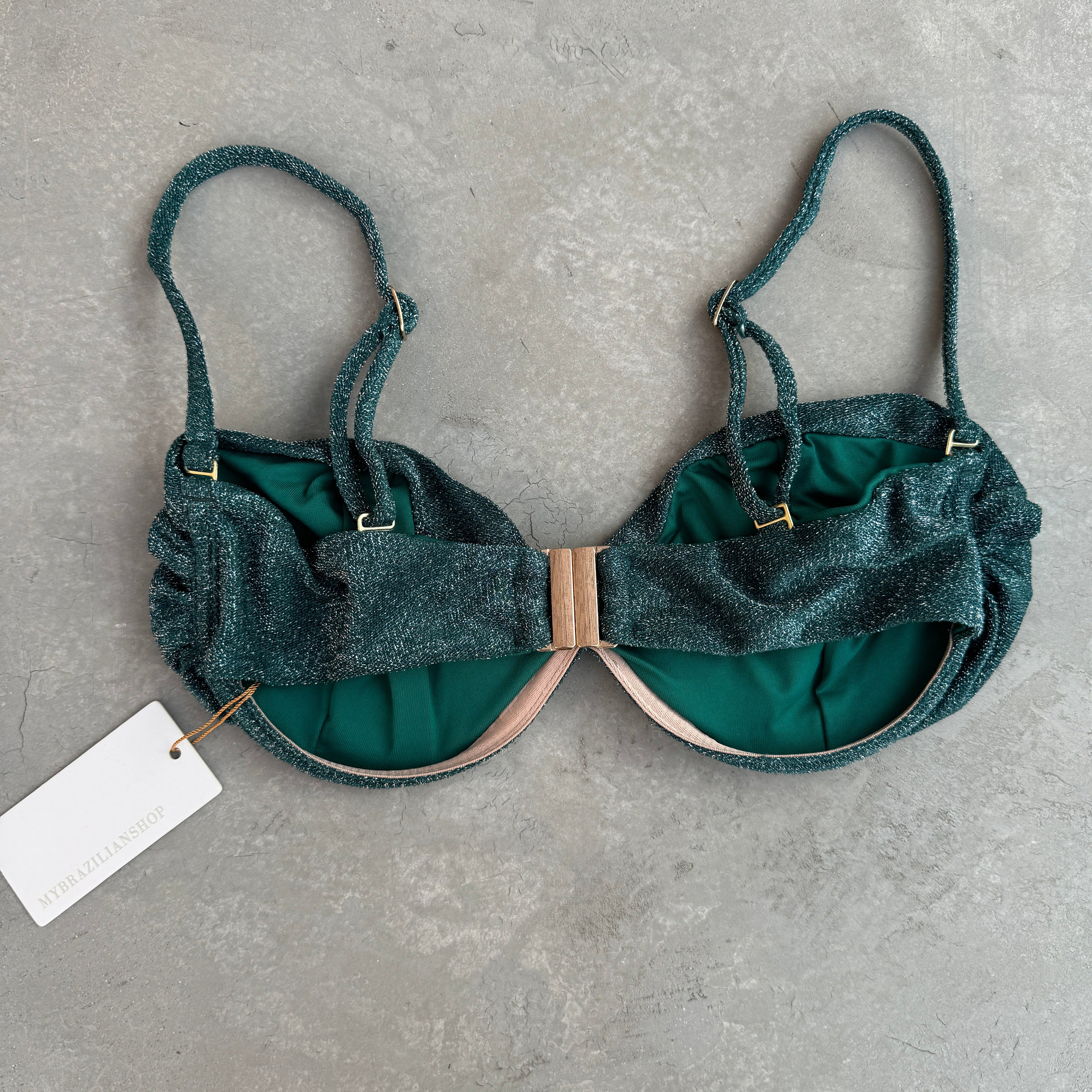 Teal Sparkle Haven Bikini Top