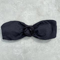 Seashore Textured Black Strapless Flower Bikini Top