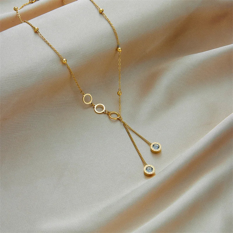 Elegant Gold Stainless Steel Pendant Necklace