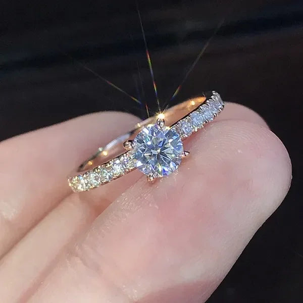 Elegant Shiny Crystal Ring for Weddings