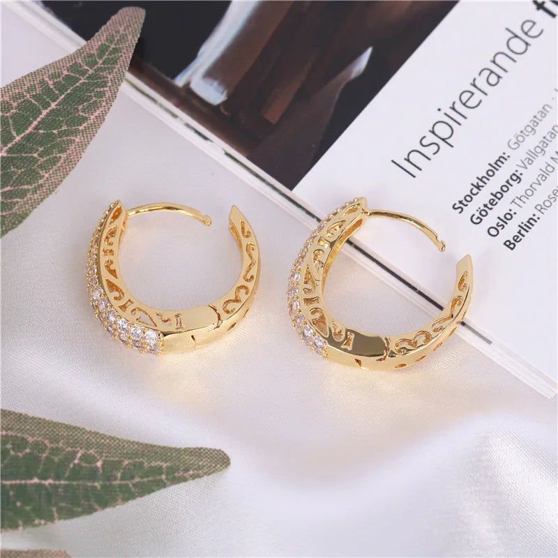 Gold Hollow Hoop Earrings for Women