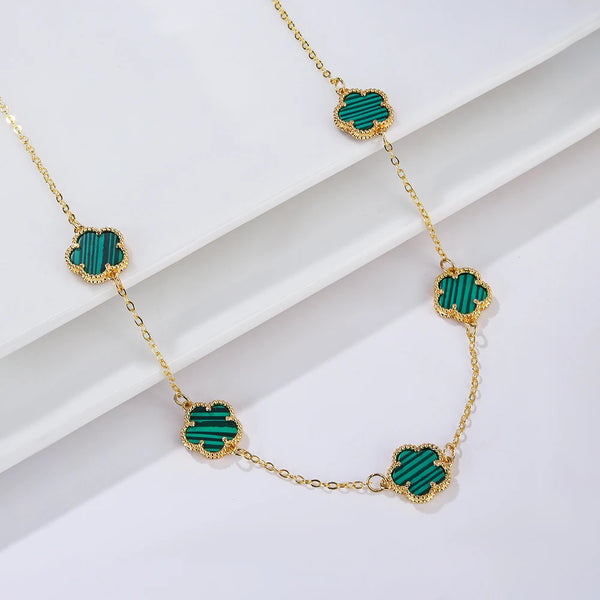 Elegant Five-Leaf Jewelry Set for Women