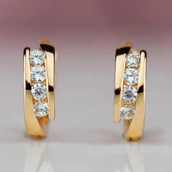 Huitan Gold Hoop Earrings for Women - Versatile Daily Wear Jewelry