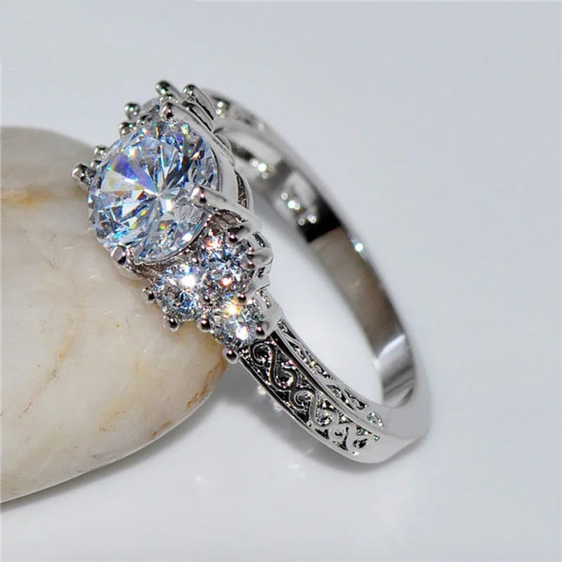 Elegant Silver Engagement Ring