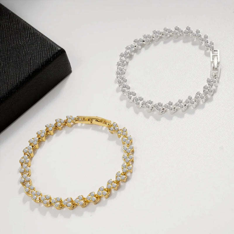 Trendy Rhinestone Geometric Chain Bracelet