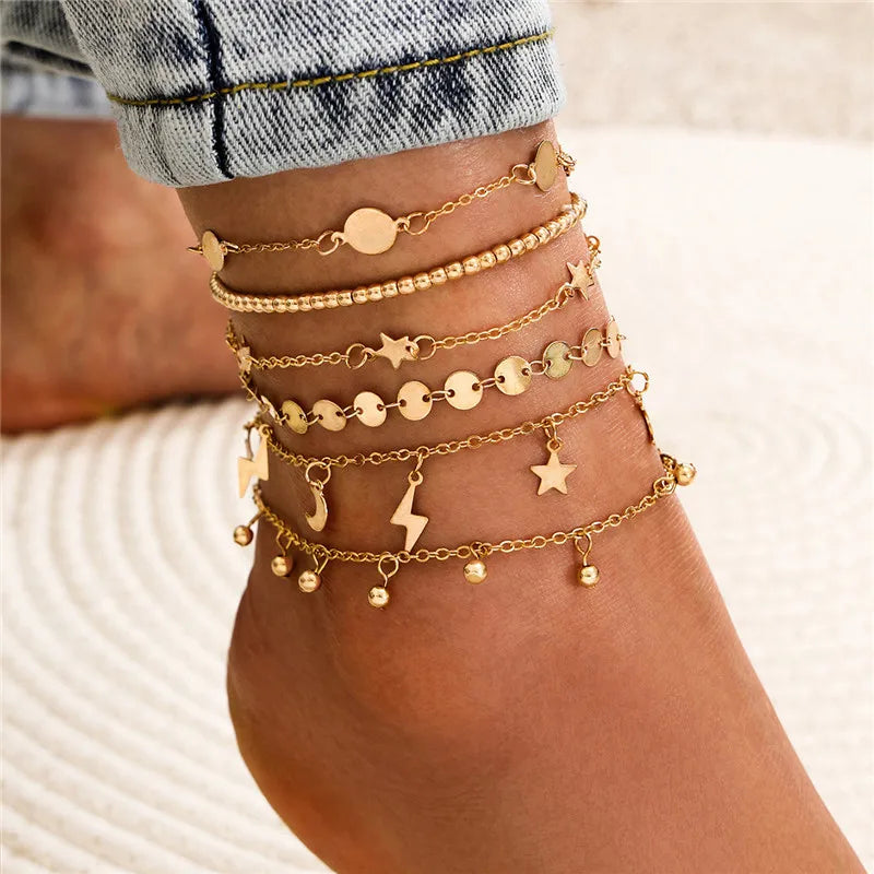 Vintage Boho Gold Anklet Bracelet