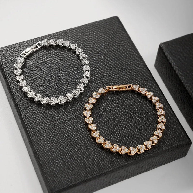 Trendy Rhinestone Geometric Chain Bracelet