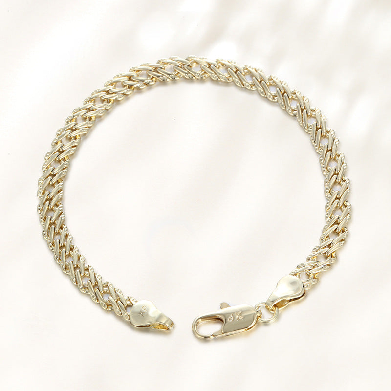 Retro Thick Chain Golden Bracelet - High-Sense Jewelry for Women